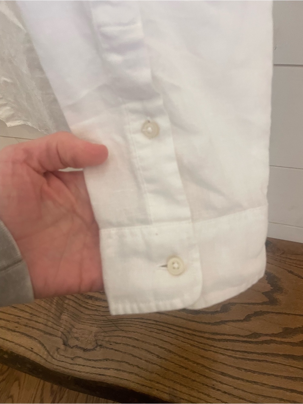 Zara Men linen blend White Shirt with Beige Contrast Trim - Picture 4 of 9